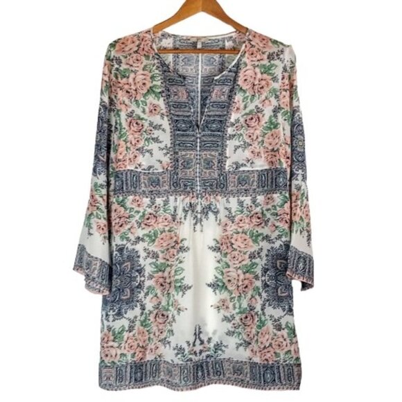 Joie Sheer Silk Floral Mini Dress - Picture 1 of 4